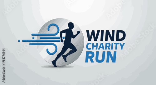 Wind Charity Run: Dynamic Illustration of Endurance, Wellness, and Community Harmony