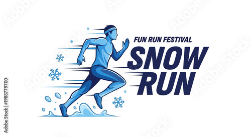 Winter Sport Illustration Demonstrating A Snow Run Festival with a Dynamic Character Illustration