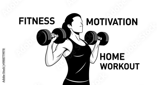 Woman Exercising With Dumbbells Demonstrating Fitness, Workout, and Home Fitness Regime