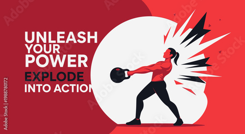 Woman Lift Weights With Burst Illustration: Unleash Your Strength and Explode Into Action