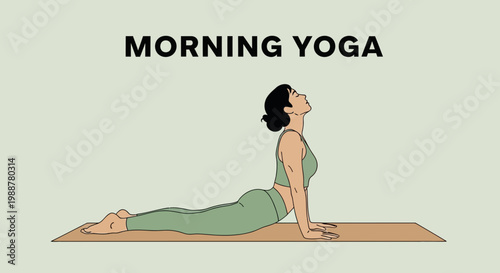 Woman Practicing Yoga Pose on a Mat, Improving Wellness During Morning Routine