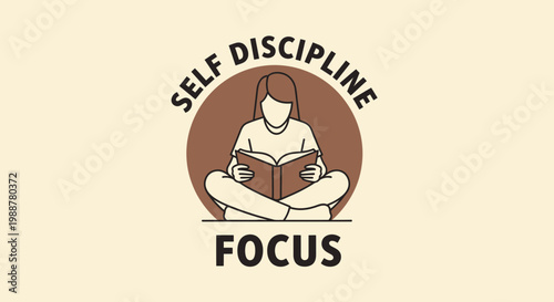 Woman Reading a Book Symbolizing Self-Discipline and Focus for Personal Improvement Imagery Design