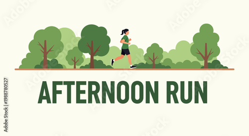 Woman Running In Park On Afternoon, Exercising And Staying Healthy, Training And Fitness