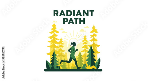 Woman Runs Through Lush, Green Forest With Brilliant Sunset, Embracing The Outdoors