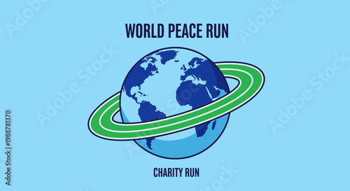 Worldwide Charity Event Illustrating Global Connection and Promoting World Peace through Running