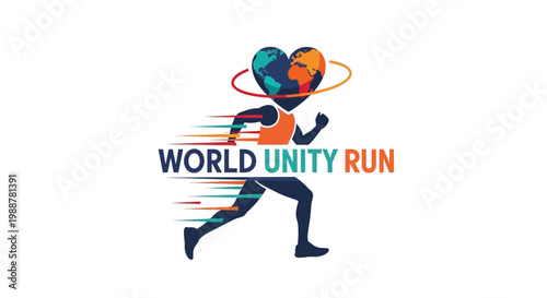Worldwide Charity Event with a Runner Symbolizing Global Unity and Hope