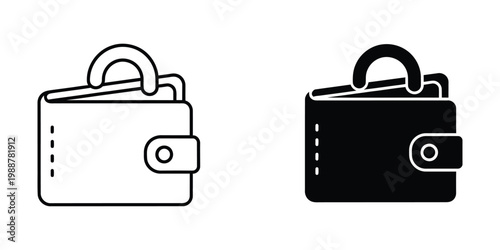 Contrasting wallet designs with different fill styles to represent security and accessibility