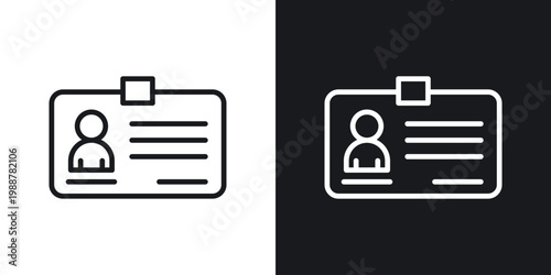 ID card icons set in black and white stroke lines