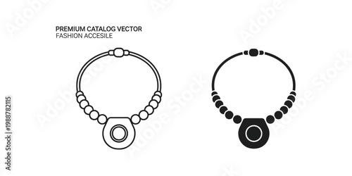 Elegant black and white beaded necklaces design comparison in premium fashion catalog