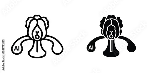 Comparison of two stylized representations of a figure with ai symbolism in ancient art forms