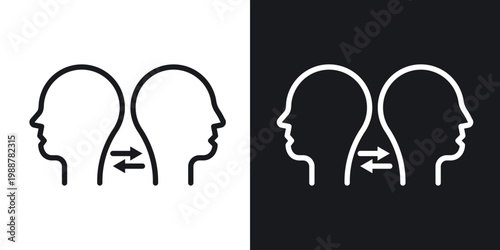 Interpersonal relationship icons set in black and white stroke lines