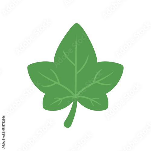 Green Ivy Leaf Icon, Simple Vector Illustration