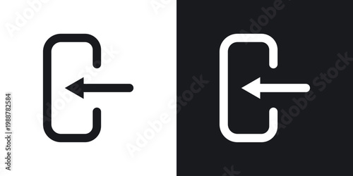 Left Arrow icons set in black and white stroke lines