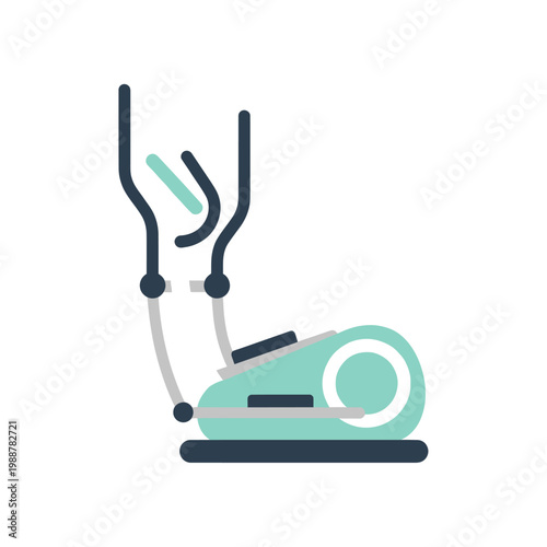 Elliptical Trainer Icon - Cardio Exercise Machine, Fitness Equipment, Vector Illustration