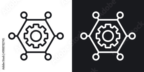 Management skills icons set in black and white stroke lines