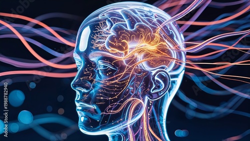 Futuristic Digital Human Brain Visualization and Neural Connections