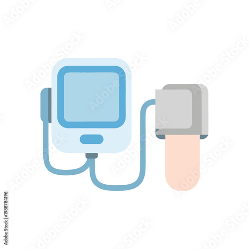 Digital Blood Pressure Monitor with Cuff on Arm - Health Check Icon