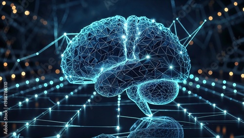 Illuminated Digital Brain Concept Representing Artificial Intelligence and Neural Networks