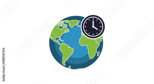 Globe with Clock on America.