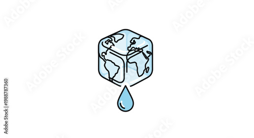 Globe with single water drop falling.