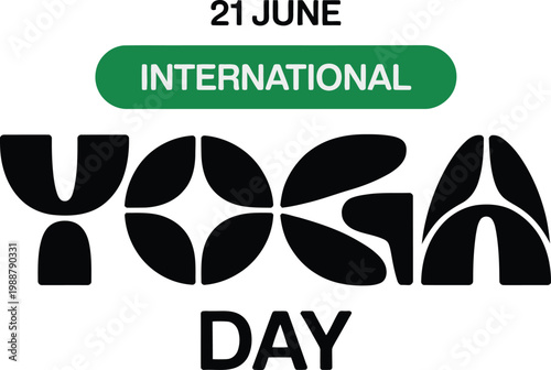 International Yoga Day 21 June abstract text graphic Keywords: yoga, international yoga day, 21