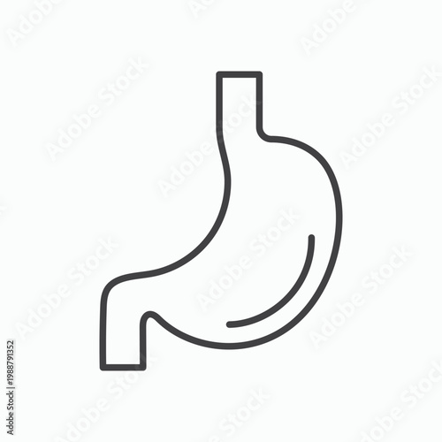 Stomach icon design element isolated on white for web