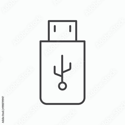 usb drive icon design element isolated on white for web