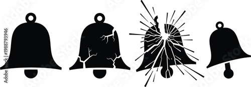 Notification bell icon. Alarm symbol. Incoming inbox message. Ringing bells. Alarm clock and smartphone application alert. Social media element. New message symbol flat style - stock vector.