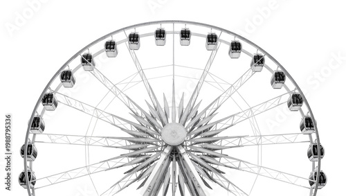 Bild auf Leinwand Giant Ferris wheel with multiple cabins, isolated on transparent background