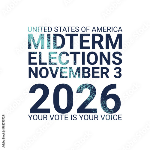 USA Midterm Elections 2026 November 3 Grunge Typography Poster Vector
