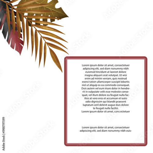 Minimal Tropical Leaves Frame with Elegant Botanical Border Design