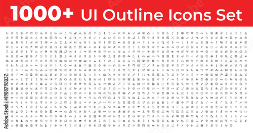 Mega Set of 1000 outline icons - lab, enter up. editable vector for web and mobile ui. Multipurpose collection