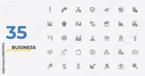 outline business icons set - currencies, finance, money searcher. editable vector for web and mobile ui