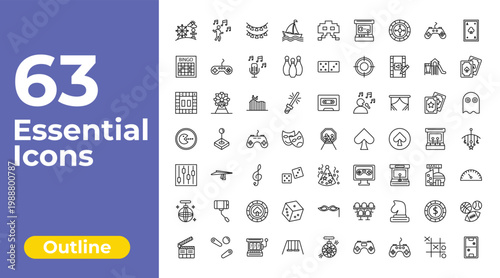 outline arcade icons set - sailing boat, , sports ball. editable vector for web and mobile ui