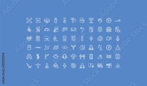 outline general icons set - copywriting, credit cards, man with open arms. editable vector for web and mobile ui