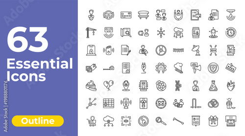 outline general icons set - solarium, bio technology, poverty. editable vector for web and mobile ui