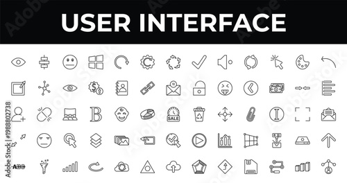 outline user interface icons set - rotated right arrow, justified, loop arrow. editable vector for web and mobile ui