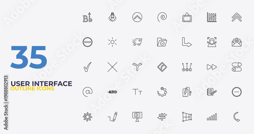 outline user interface icons set - remove, power bank, curved arrows. editable vector for web and mobile ui
