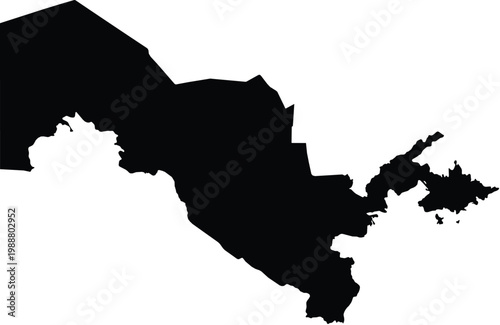 Uzbekistan Map Silhouette Vector illustration