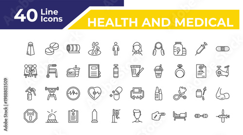 outline health and medical icons set - optometrist, breast pump, non ionizing radiation. editable vector for web and mobile ui
