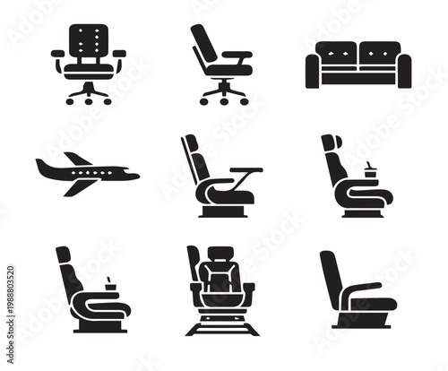 set of furniture icons