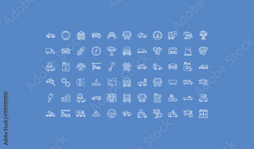 outline mechanicons icons set - taxi side, car with an umbrella, car in a gas station. editable vector for web and mobile ui