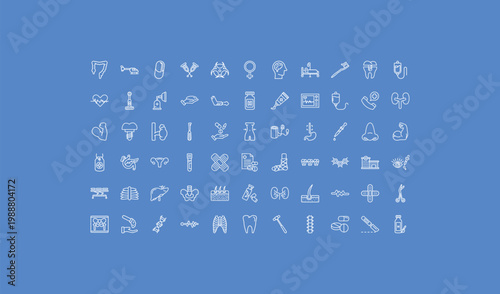 outline medical icons set - brain in bald male head, pills jar, acid falling on hand. editable vector for web and mobile ui