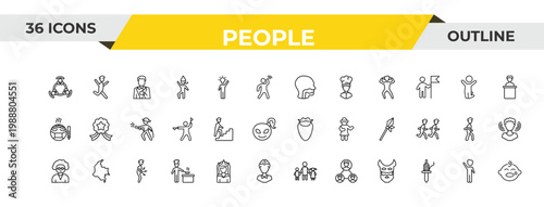 outline people icons set - throat, man climbing stairs, stoh ache. editable vector for web and mobile ui