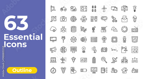 outline technology icons set - circuit board, wireframe, evaporation. editable vector for web and mobile ui