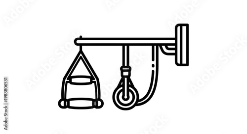 Ceiling hoist for patient lifting and transfer, medical equipment icon