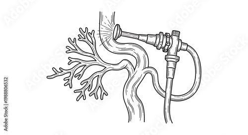 Bronchoscope Examination of Lungs and Airways, Medical Endoscopy Procedure
