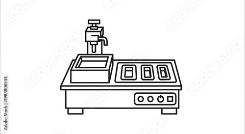 Chocolate tempering machine with pump and three basins for confectionery