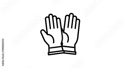 Cleanliness and Hygiene Icon: Pair of White Gloves, Vector Illustration
