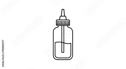 Dropper Bottle Icon: Liquid Dispenser for Science, Medicine, or Cosmetics